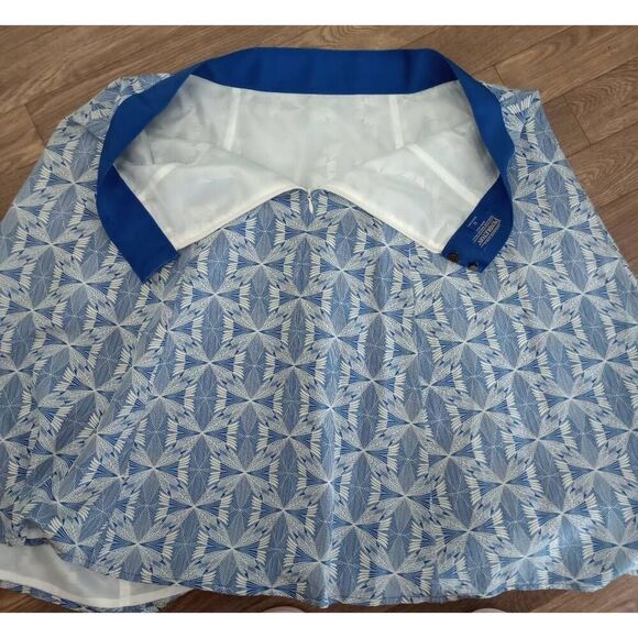 Pendleton silk flare, circle skirt. Blue and white. Size 12 - Picture 3 of 7